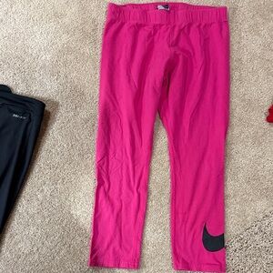 Nike Women’s Fuchsia Leggings with Black Swoosh